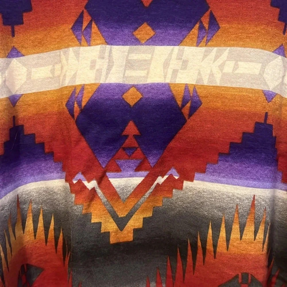 Denim & Supply Ralph Lauren Brown Purple Fringed South Western print top size XS - Picture 2 of 10